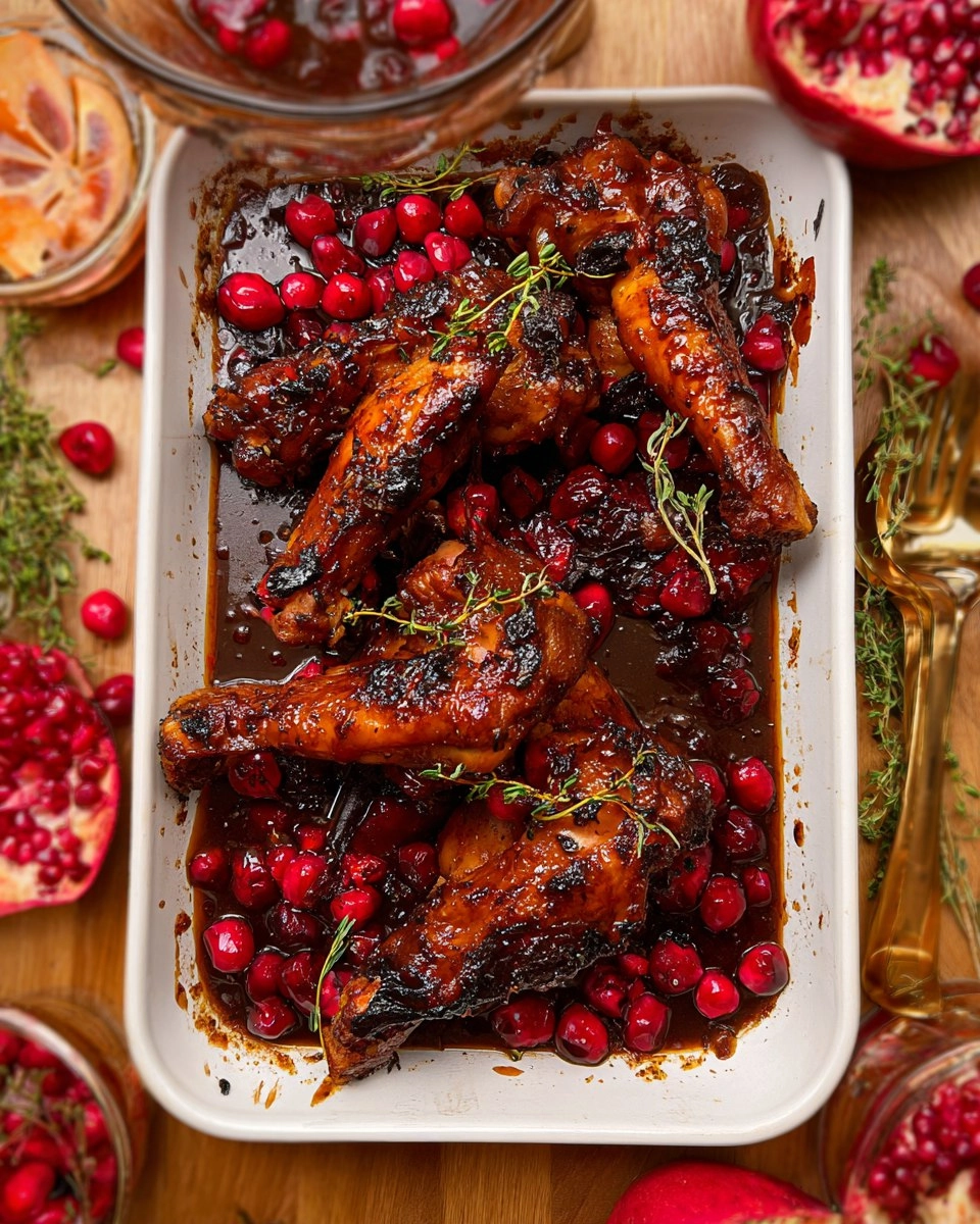 Baked Cranberry Pomegranate Turkey Wings