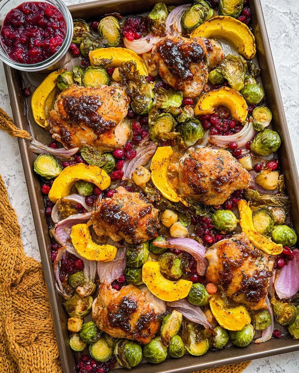 Cranberry Balsamic Chicken Sheet Pan Meal with Veggies