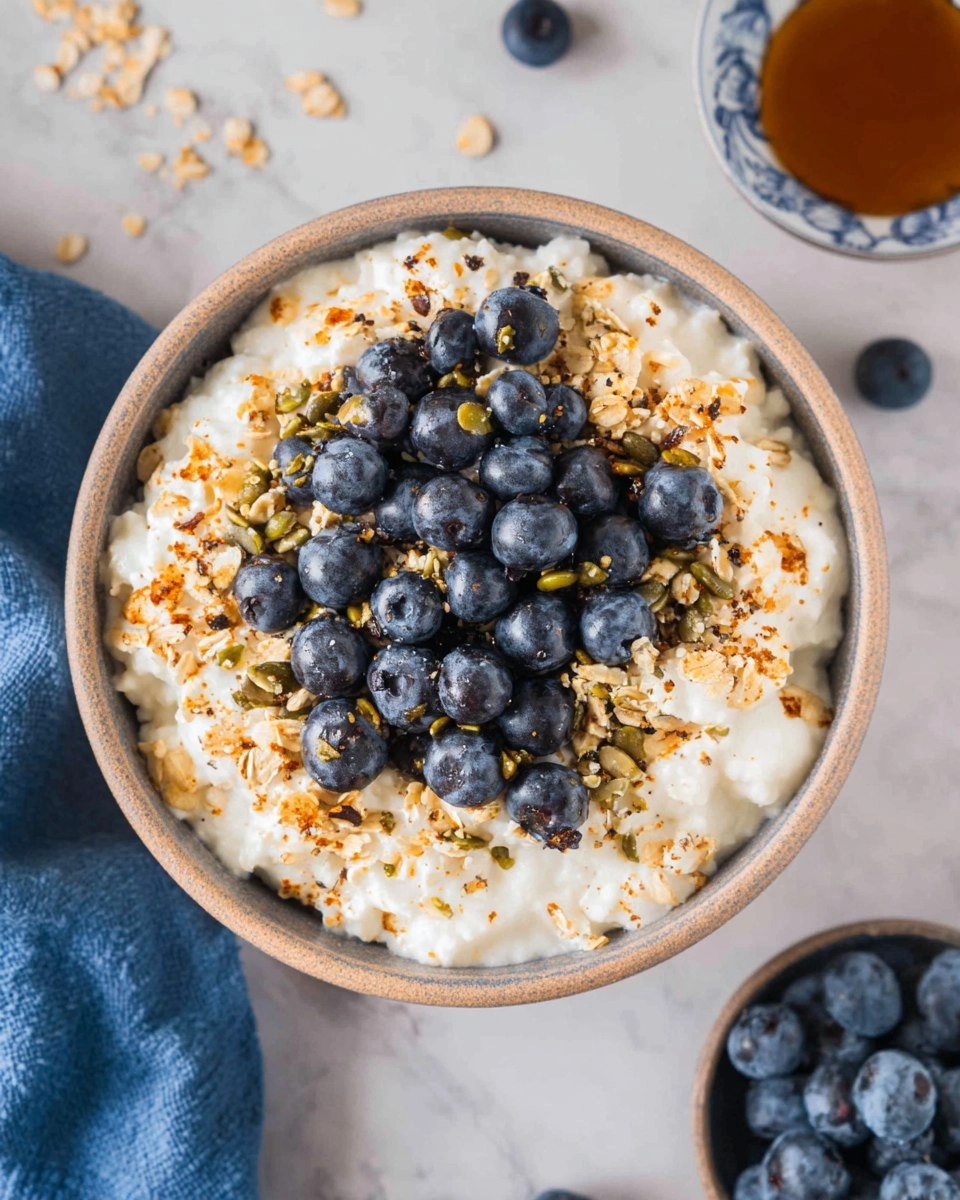Blueberry and Muesli Cottage Cheese Bowl 52 Blueberry and Muesli Cottage Cheese Bowl