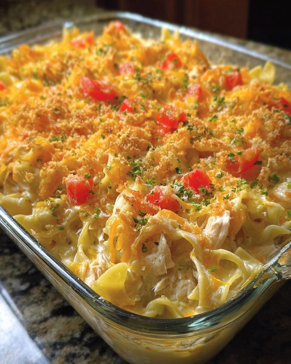 Chicken Cheddar Noodle Bake