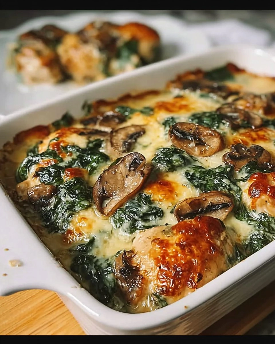 Chicken-Spinach-Mushroom-Low-Carb-Oven-Dish-Recipe