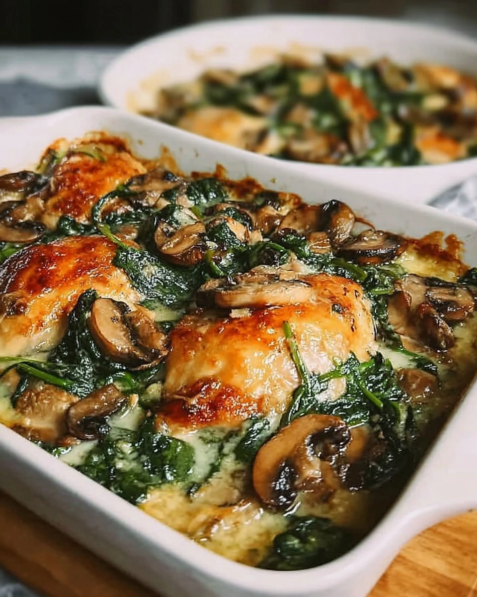 Chicken Spinach Mushroom Low Carb Oven Dish