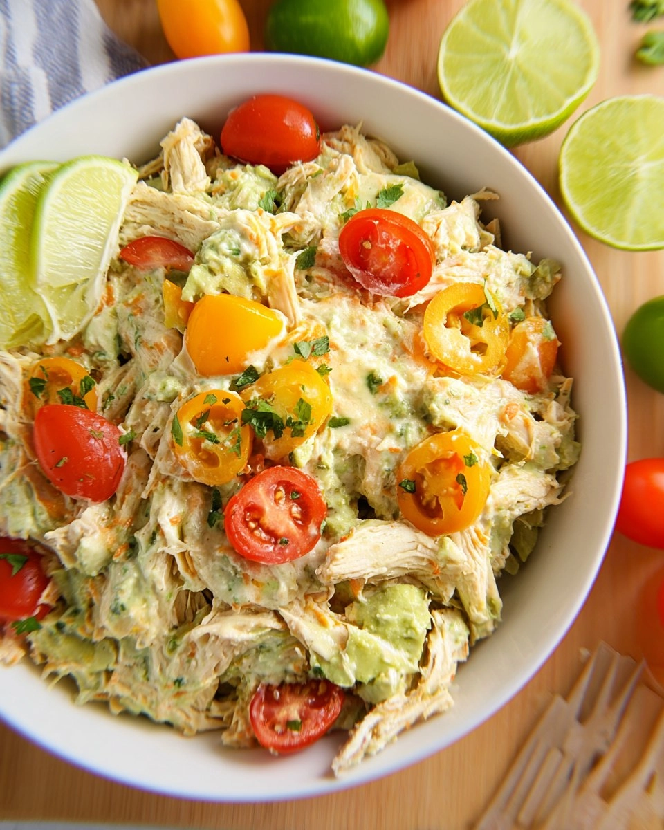 Creamy Chicken and Avocado Salad with Lime Yogurt Dressing