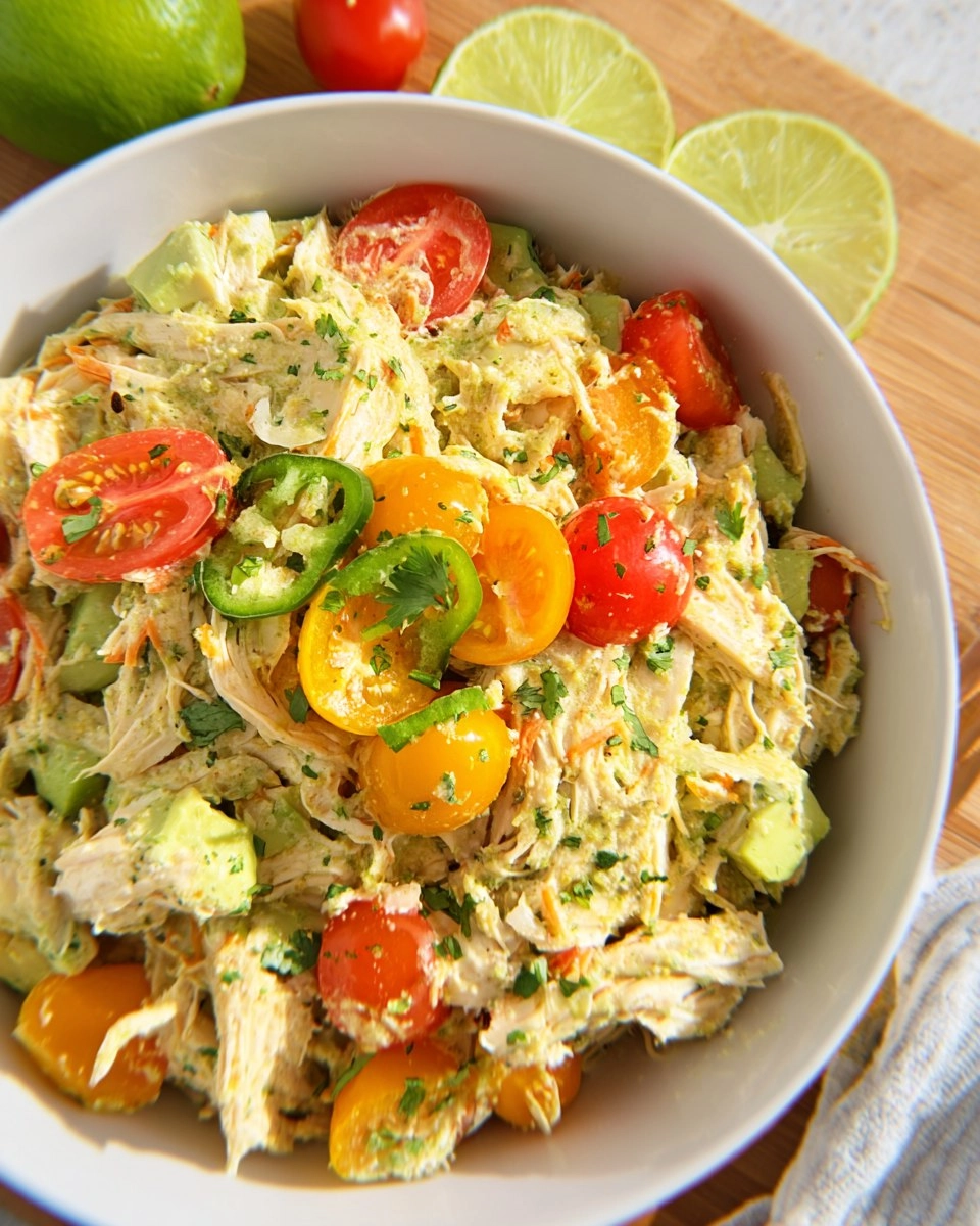 Creamy Chicken and Avocado Salad with Lime Yogurt Dressing