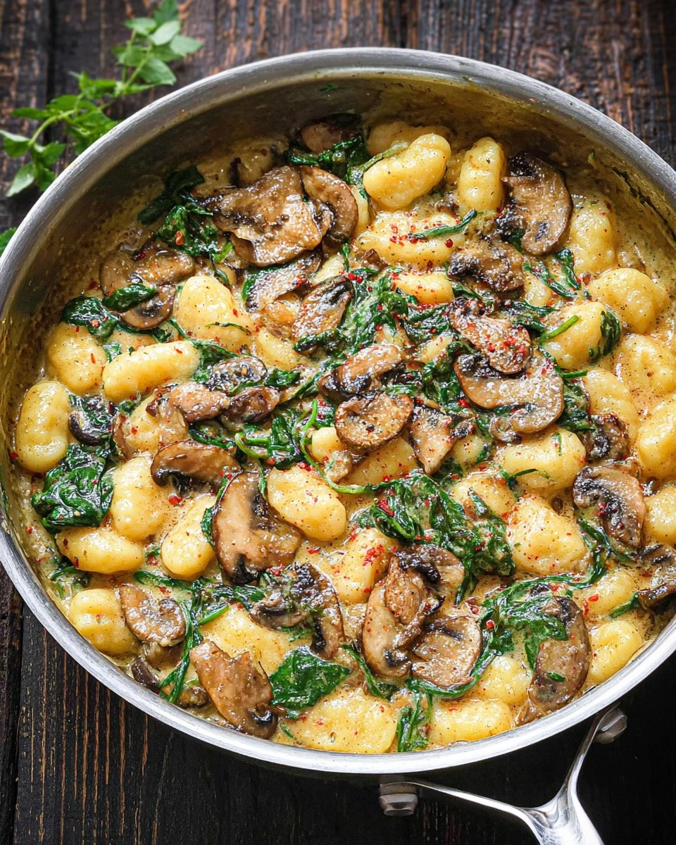 Creamy Spinach and Mushroom Gnocchi