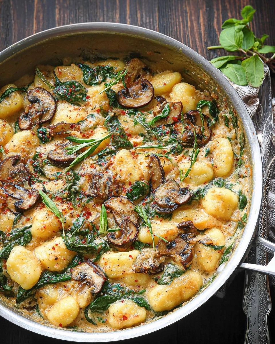 Creamy Spinach and Mushroom Gnocchi