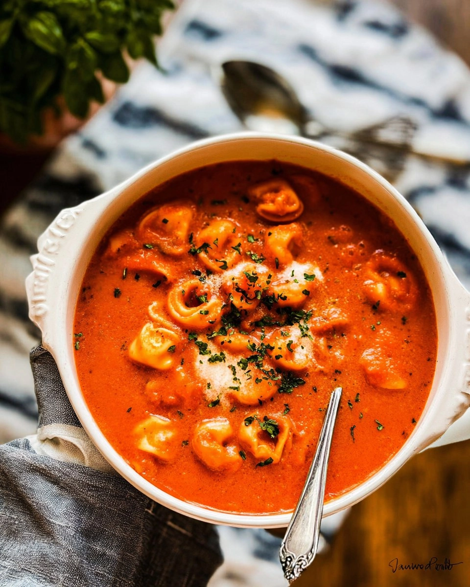 Creamy Tomato Tortellini Soup