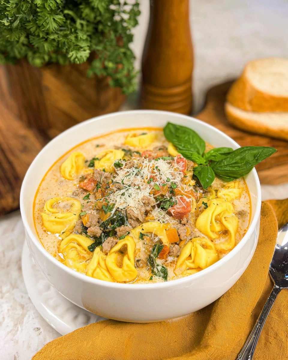 Crockpot Sausage Tortellini Soup