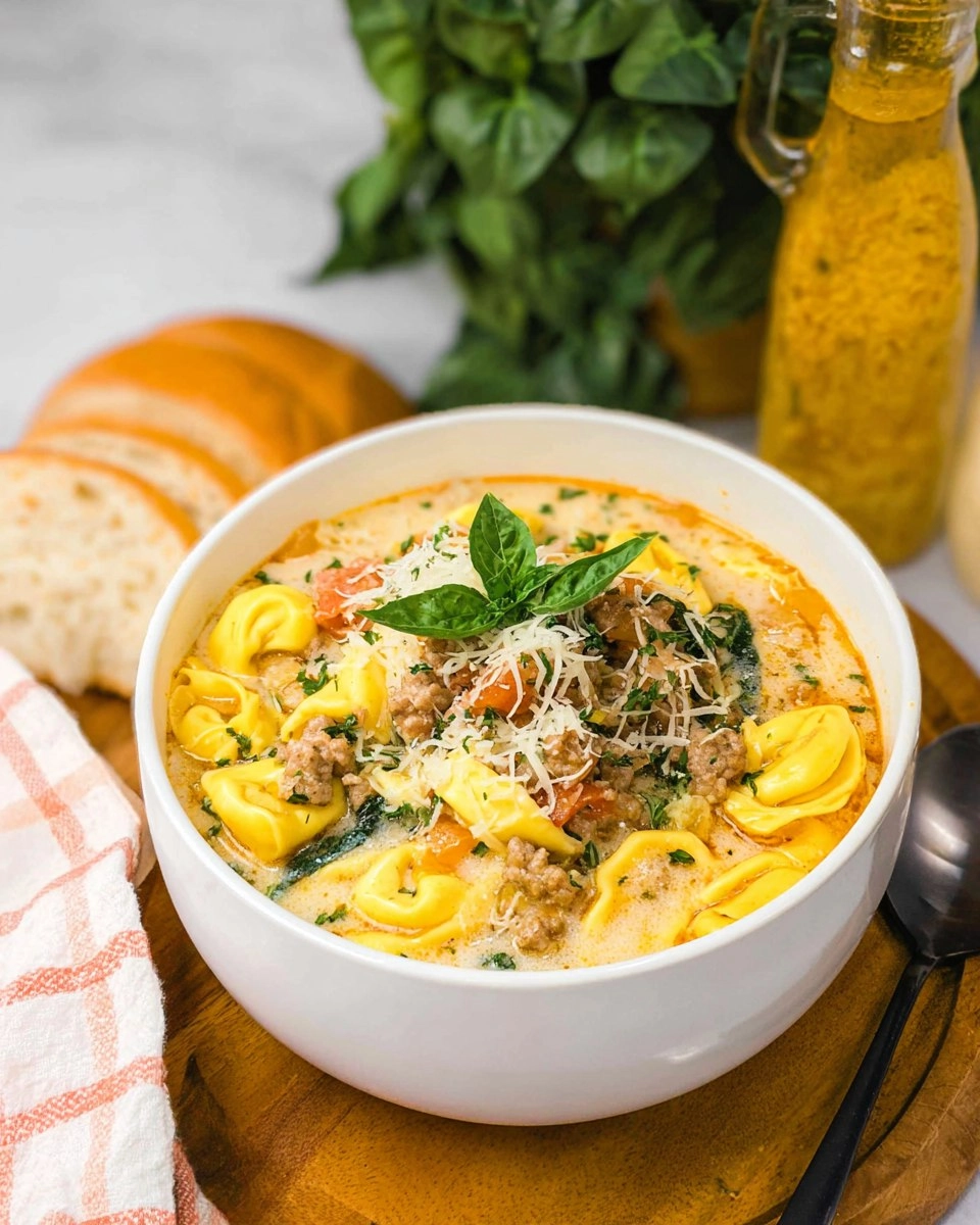 Crockpot Sausage Tortellini Soup