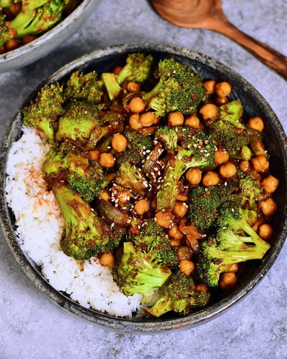 Garlic Broccoli Stir Fry with Chickpeas