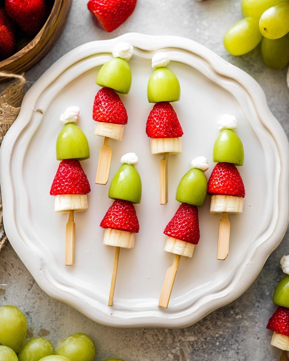 Grinch Fruit Kabobs