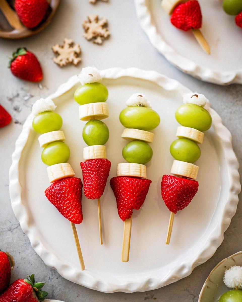 Grinch Fruit Kabobs