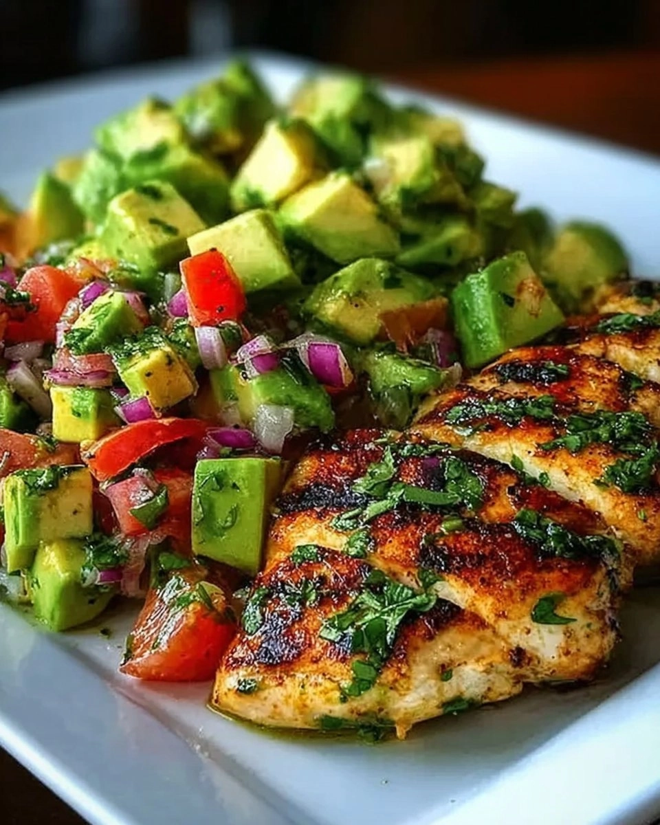 Healthy Cilantro Lime Chicken with Avocado Salsa