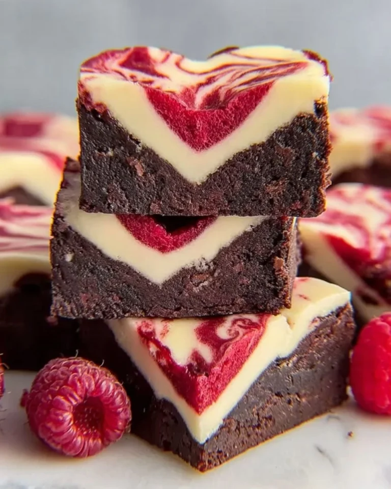 Heart-Shaped-Brownies-with-Raspberry-Swirl-and-Cheesecake-Topping-Recipe