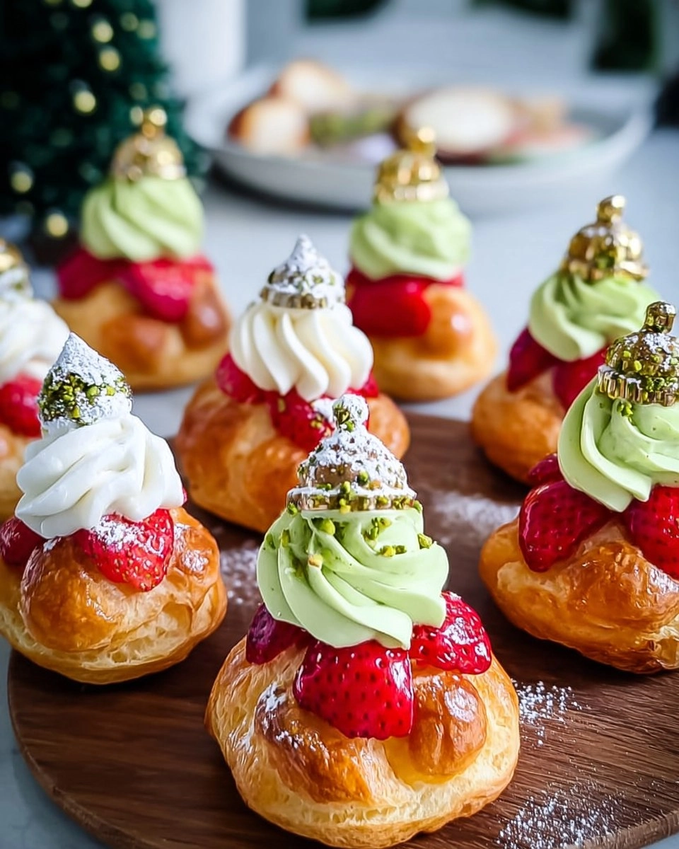 Irresistible Christmas Puffs with Creamy Pistachio Delight
