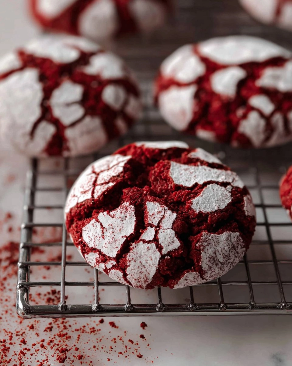 Red Velvet Crinkle Cookies