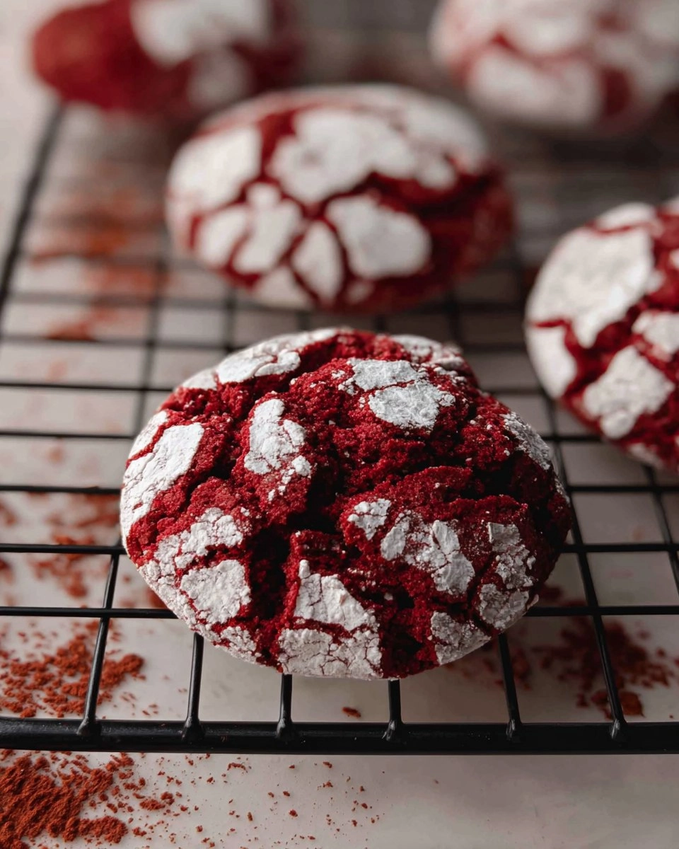 Red Velvet Crinkle Cookies
