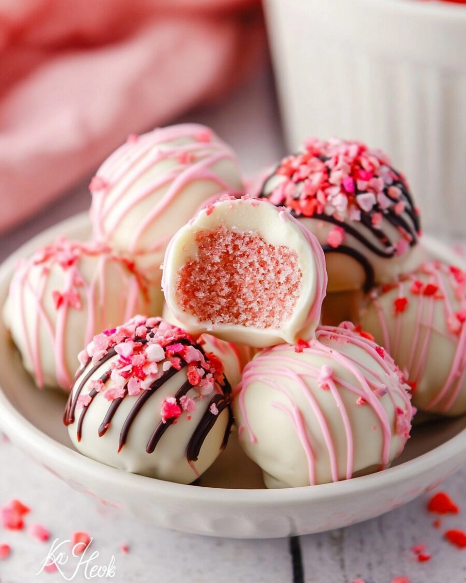 Valentine Strawberry Cake Truffles
