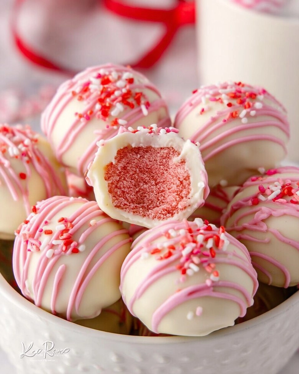 Valentine Strawberry Cake Truffles