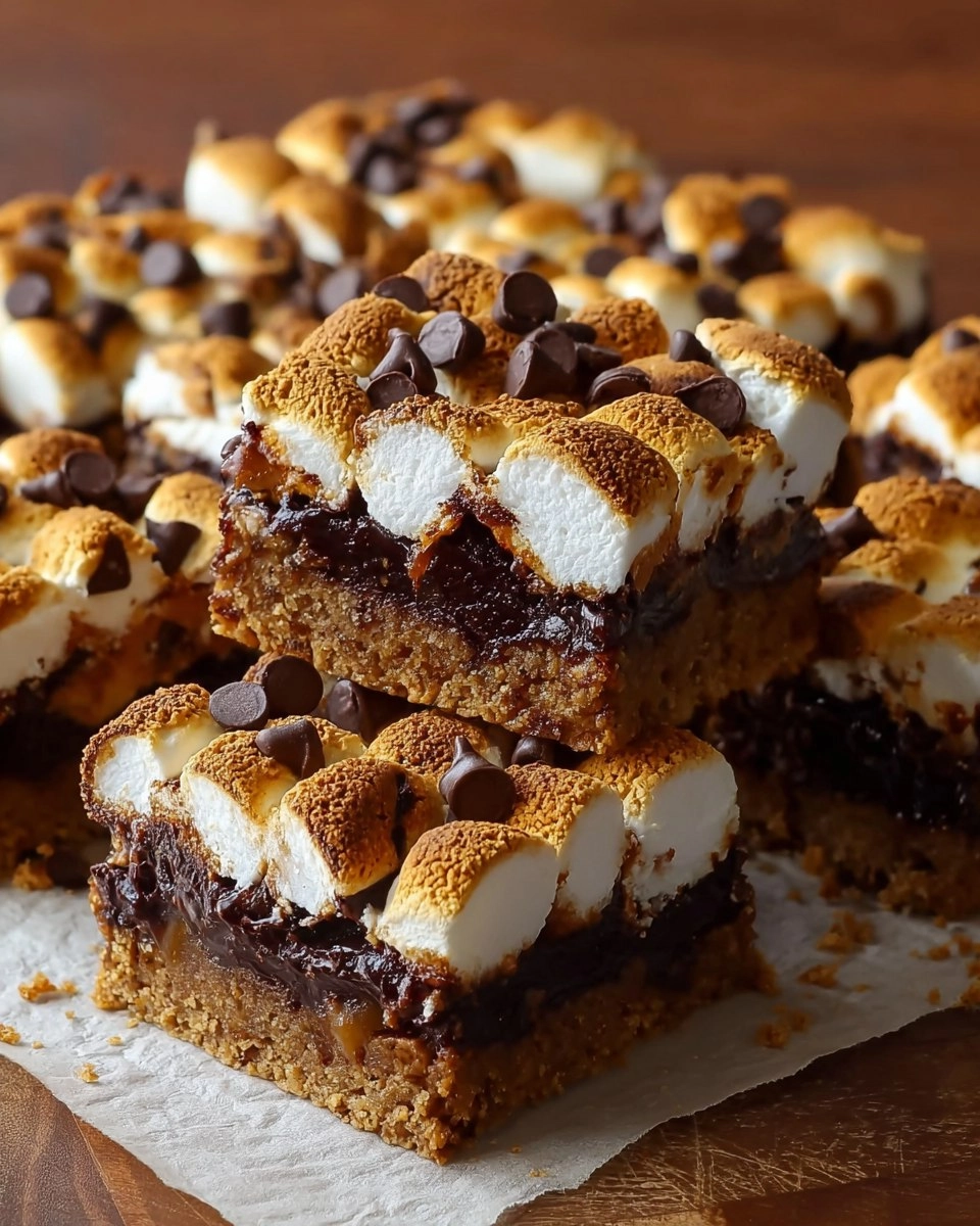 ValentineSmores Gingerbread Cookie Bars