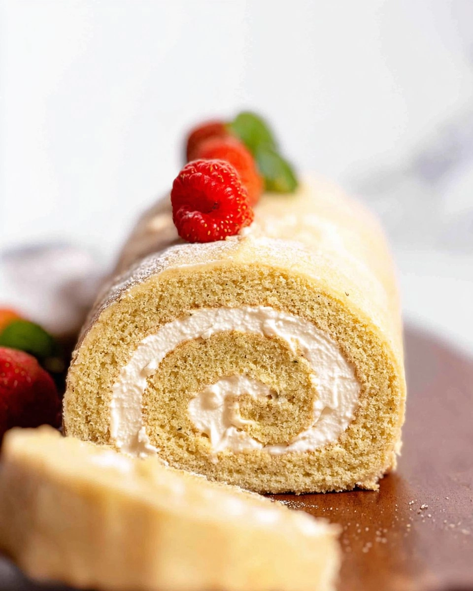 Vanilla Swiss Roll Cake