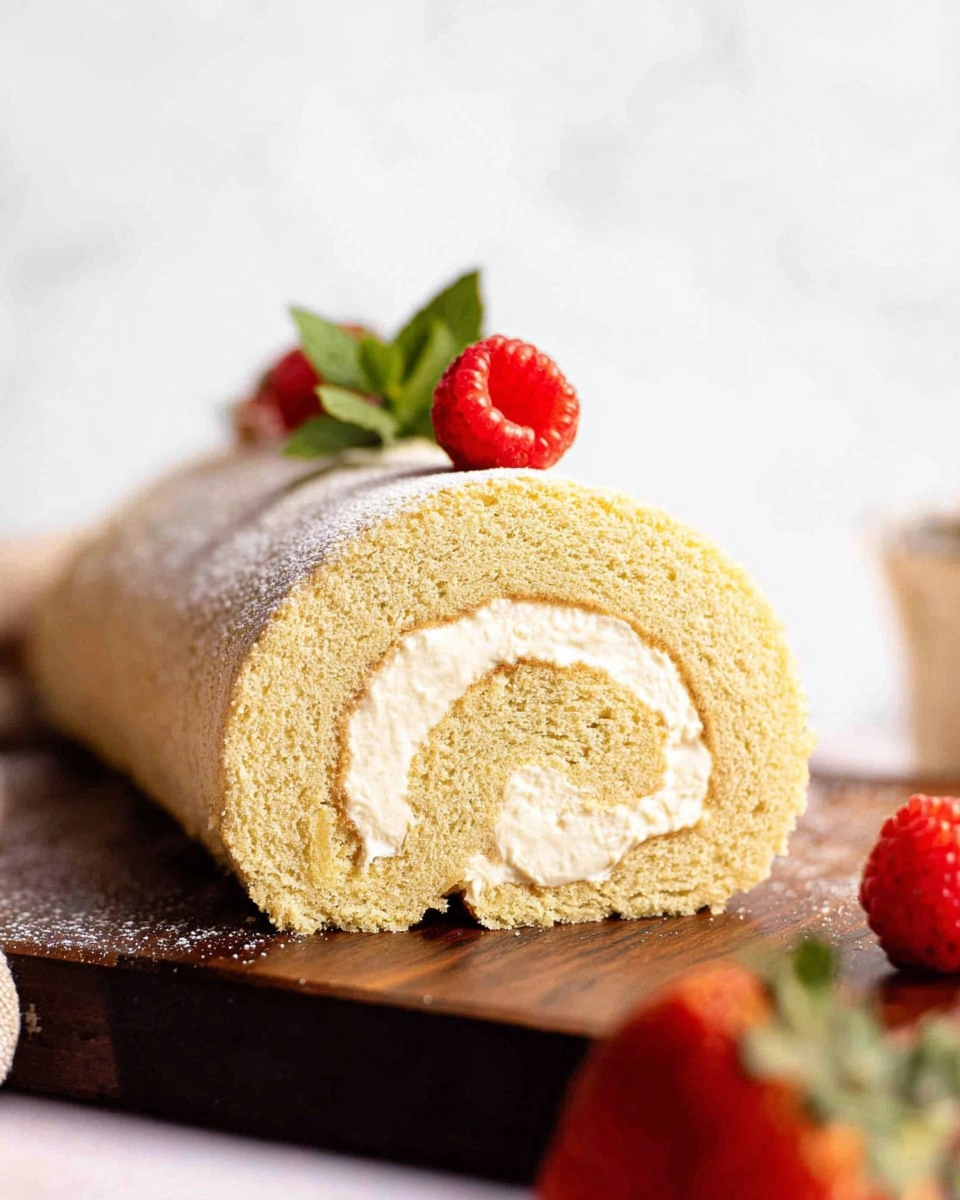 Vanilla Swiss Roll Cake