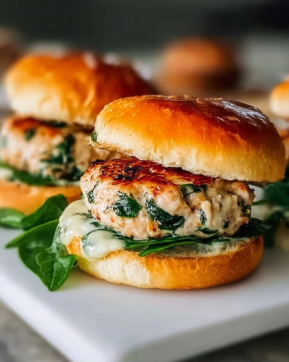 White Cheddar Spinach Chicken Burgers