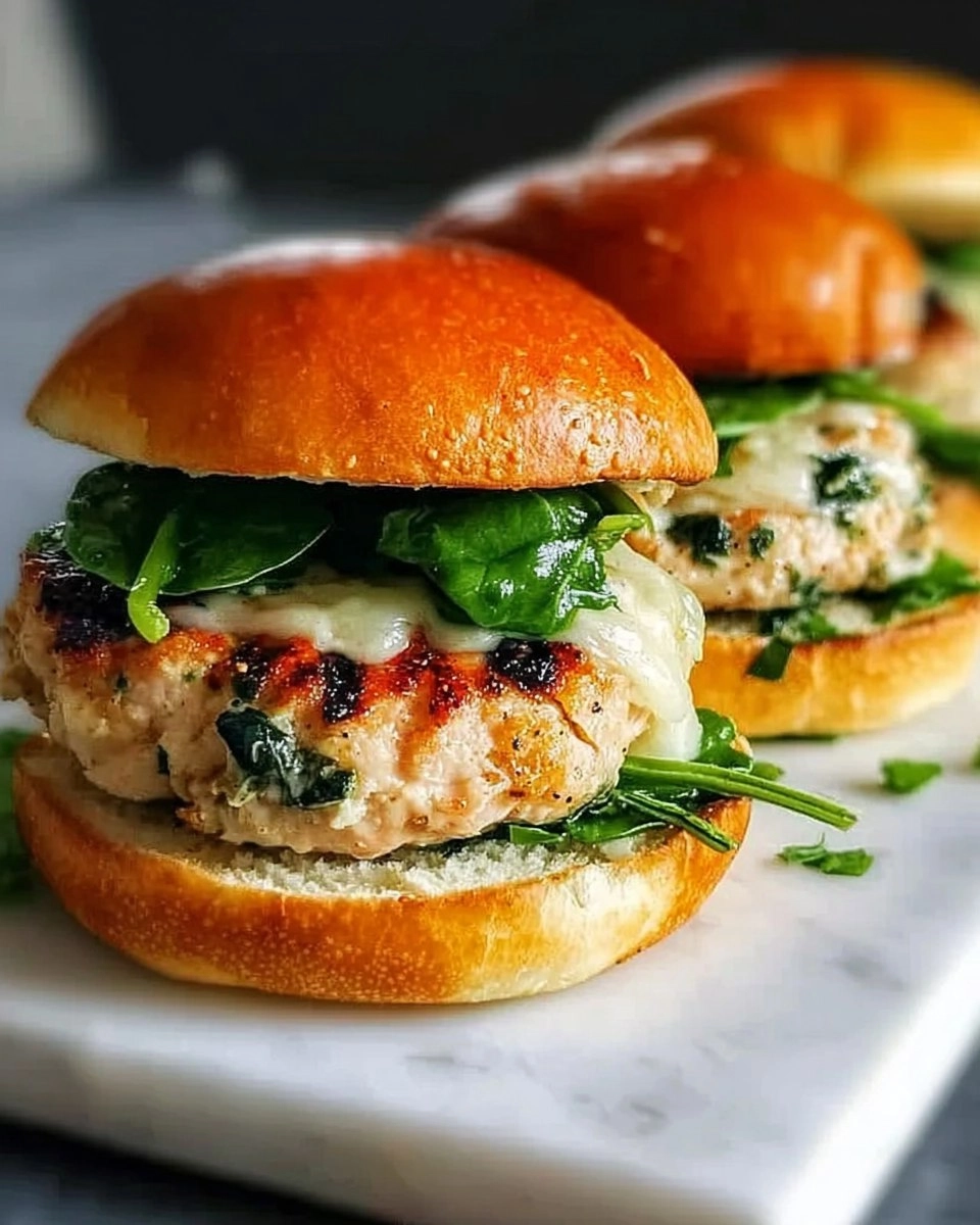 White Cheddar Spinach Chicken Burgers