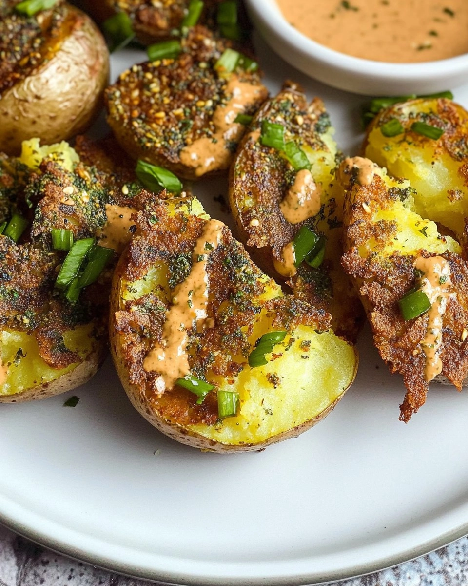 Crispy Smashed Potatoes with Garlic & Za'atar
