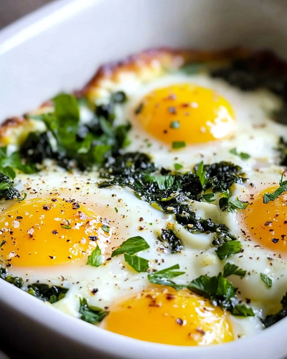 Easy Baked Eggs Florentine