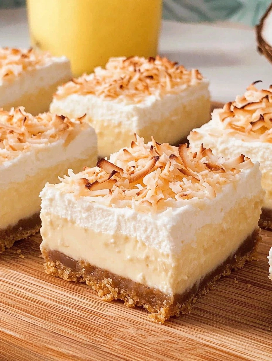 Easy Coconut Cream Cheesecake Bars for Tropical Dessert Lovers