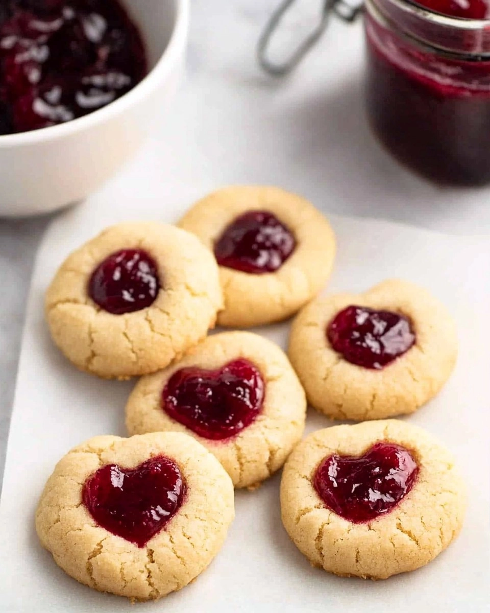 Easy-Jam-Thumbprint-Cookies-with-a-Heart-Shaped-Twist-Recipe