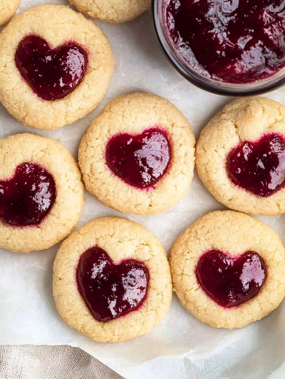 Easy Jam Thumbprint Cookies with a Heart-Shaped Twist