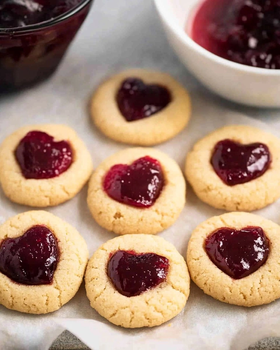 Easy Jam Thumbprint Cookies with a Heart-Shaped Twist
