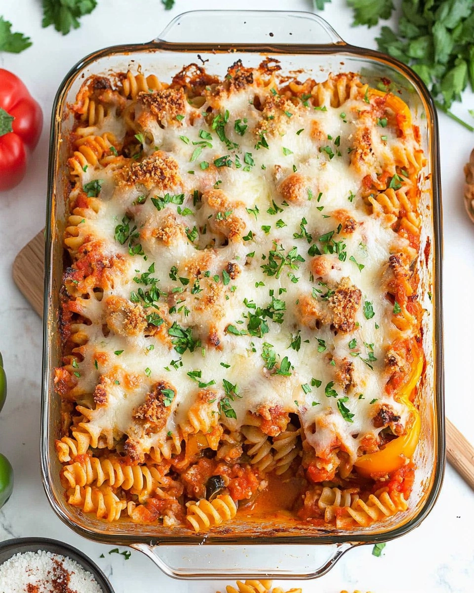 Easy Stuffed Pepper Pasta Bake