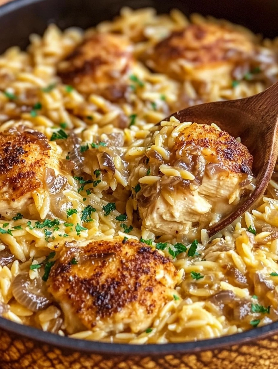 French Onion Chicken Orzo