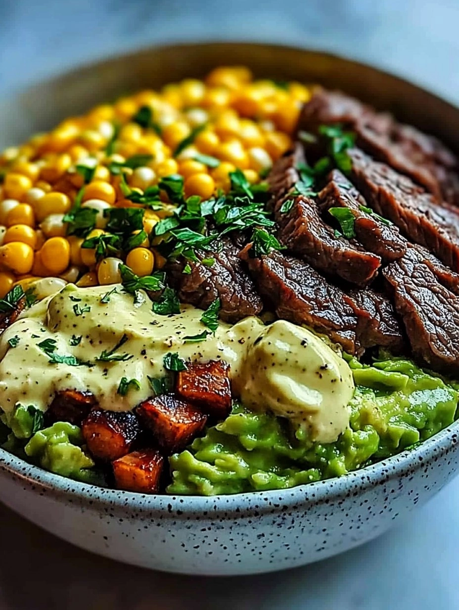 Healthy Steak Avocado Corn Bowl