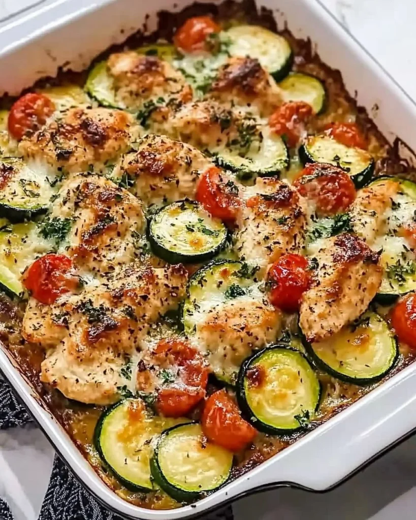 Mediterranean-Chicken-Zucchini-Bake-Recipe