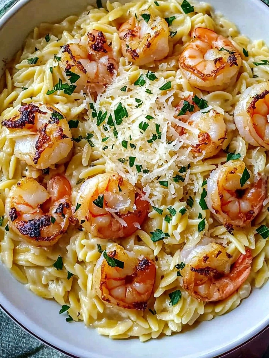 Parmesan Orzo with Shrimp