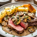 Pink Roasted Steak with Mushroom Sauce 118 Pink-Roasted-Steak-with-Mushroom-Sauce-Recipe