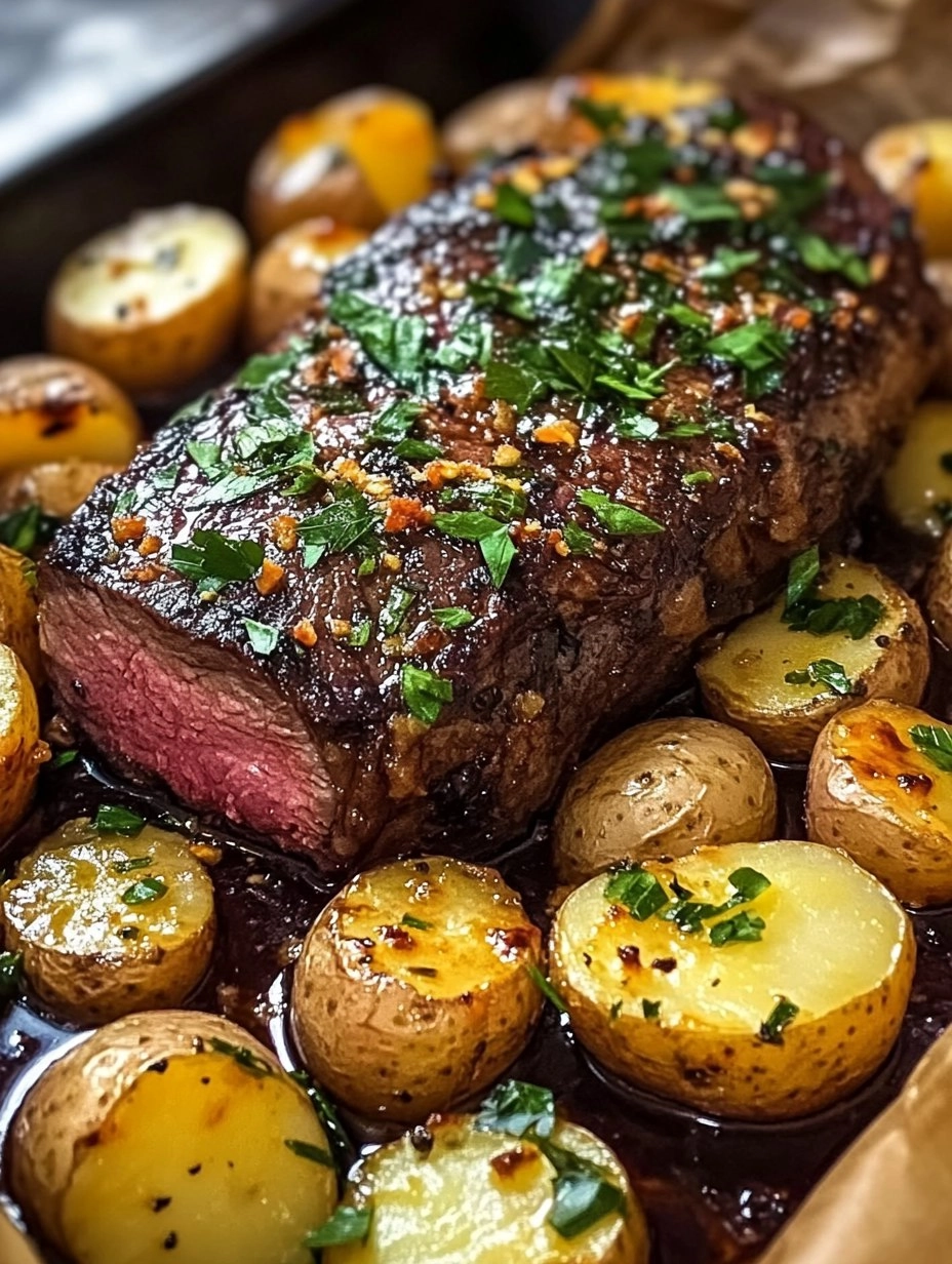 Roast Sirloin with Potato Bake