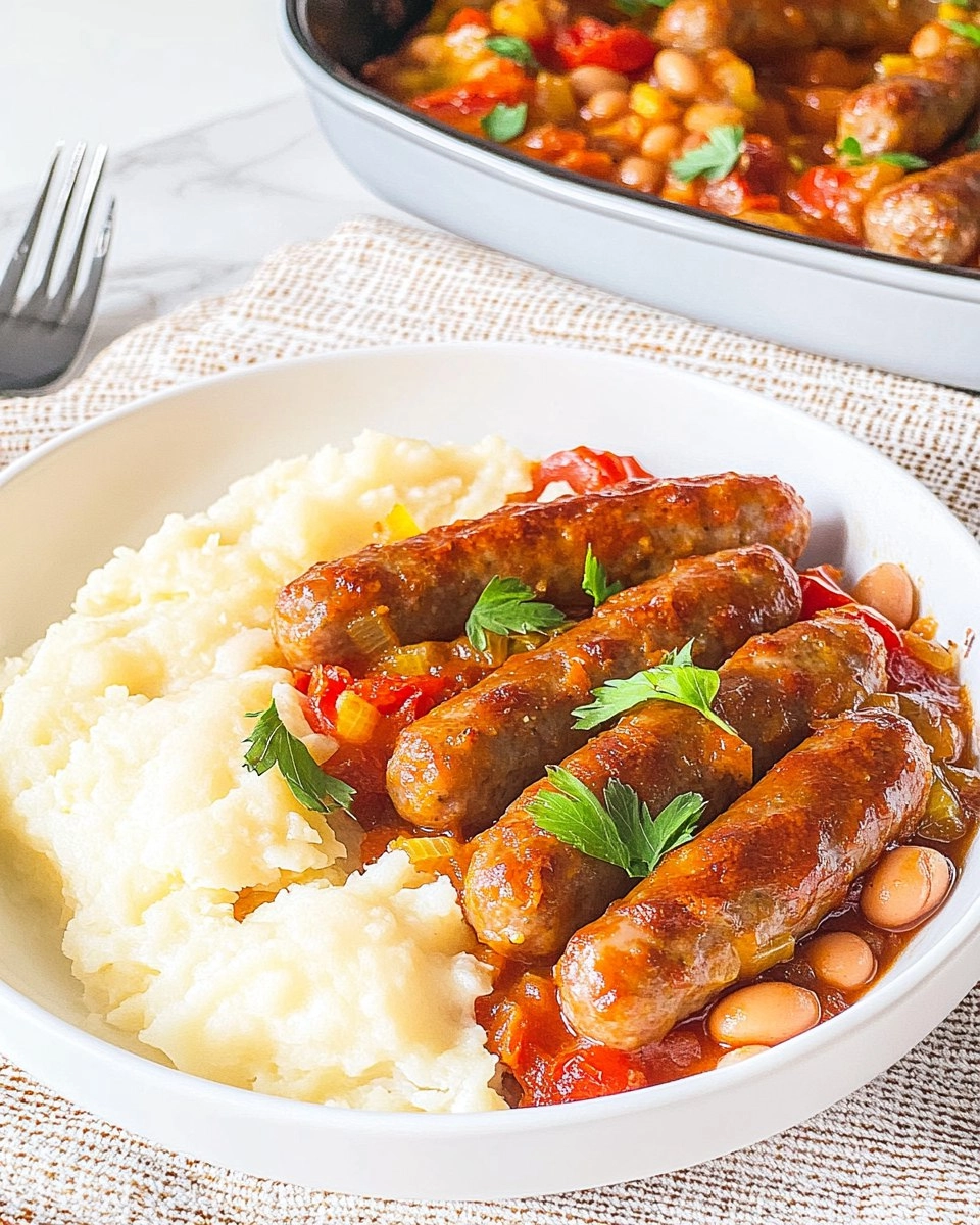 Sausage, Butter Bean & Tomato Tray Bake