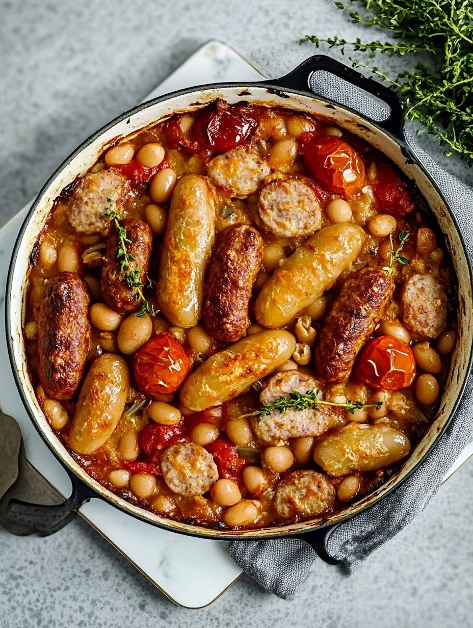 Sausage, Butter Bean & Tomato Tray Bake