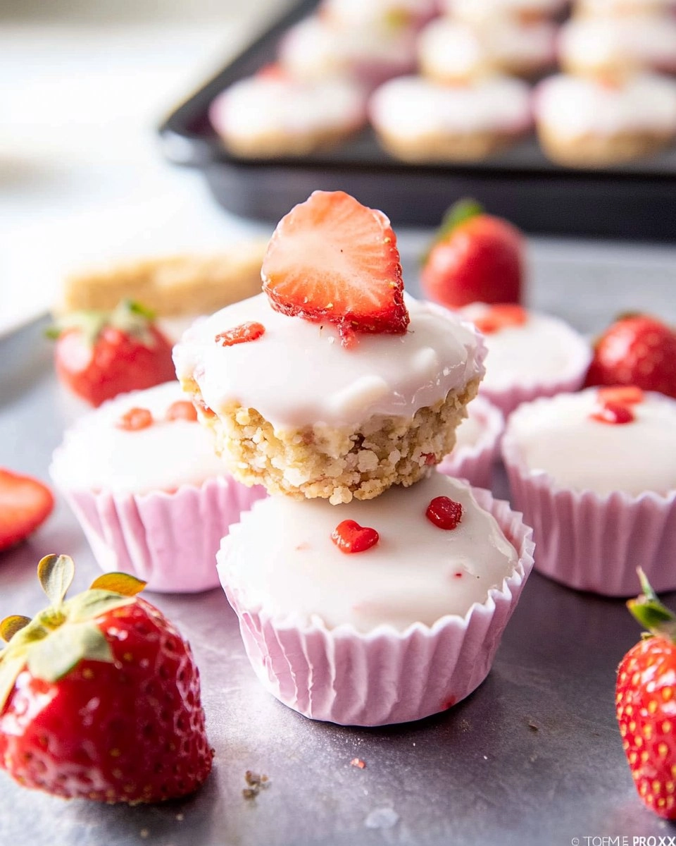 Valentine strawberry yogurt bites