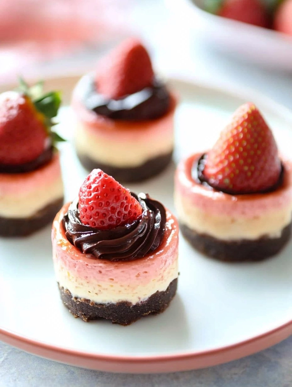 Valentine’s Day Chocolate Strawberry Mini Cheesecakes