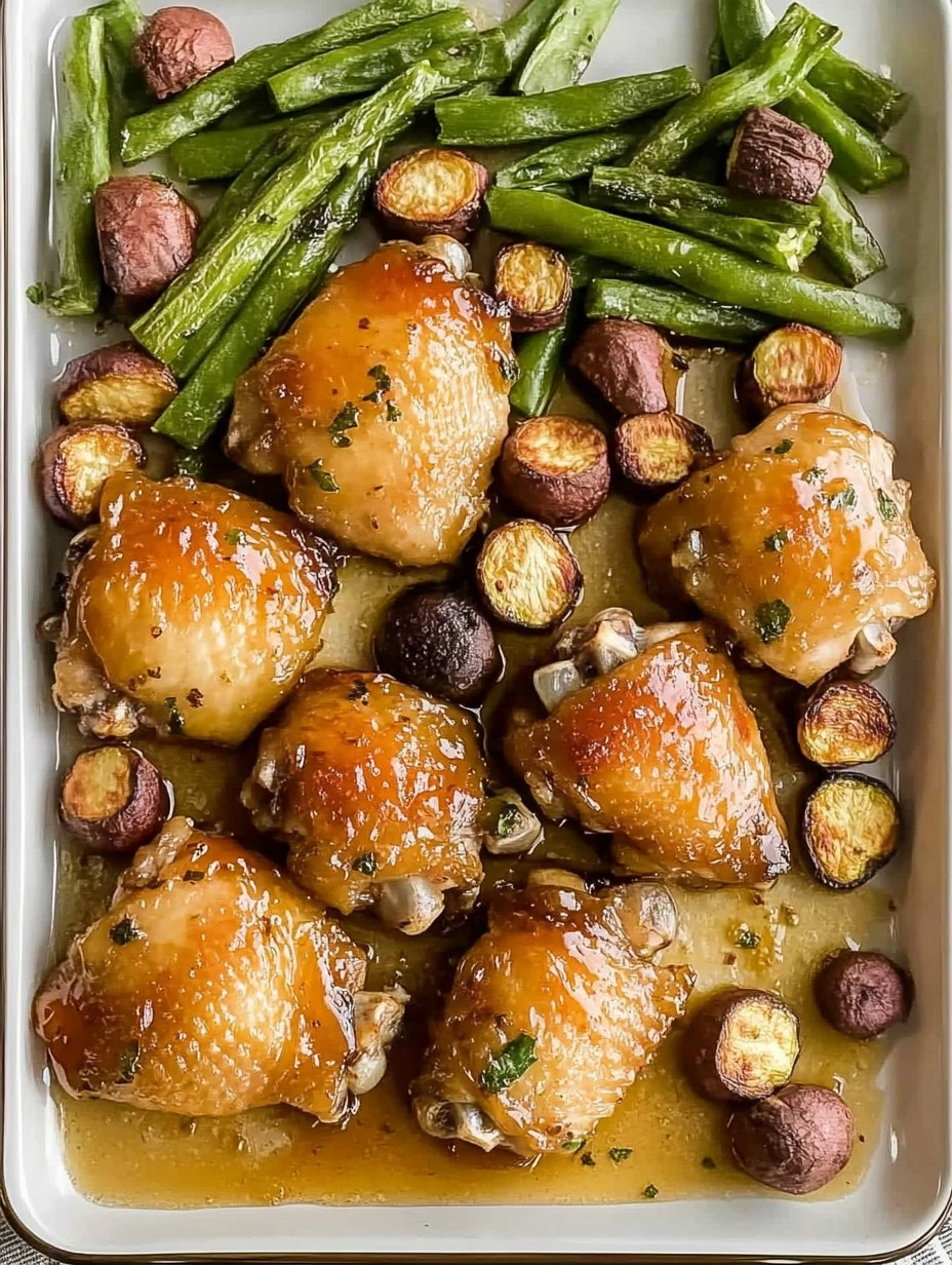 Baked Honey Garlic Chicken Thighs with Veggies