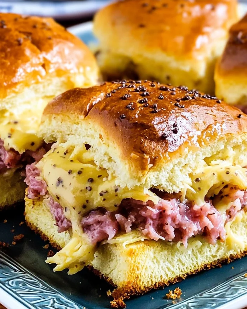 Baked-Reuben-Sliders-with-Thousand-Island-Glaze-Recipe