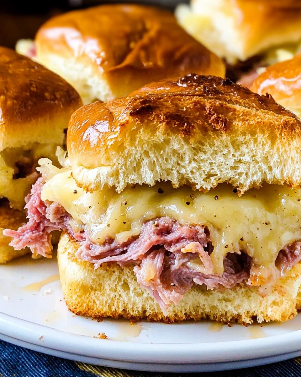 Baked Reuben Sliders with Thousand Island Glaze
