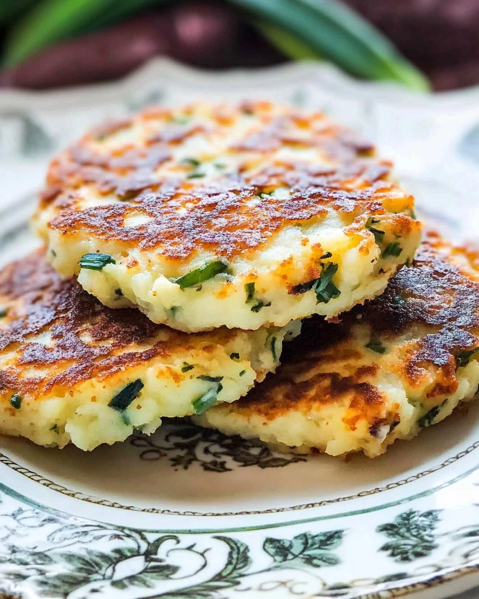 Cheesy Colcannon Potato Cakes with Scallions