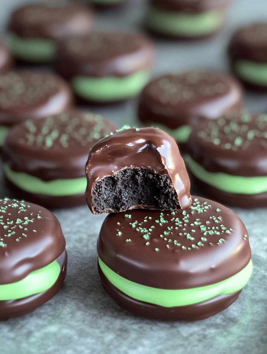 Chocolate Covered Mint Oreos